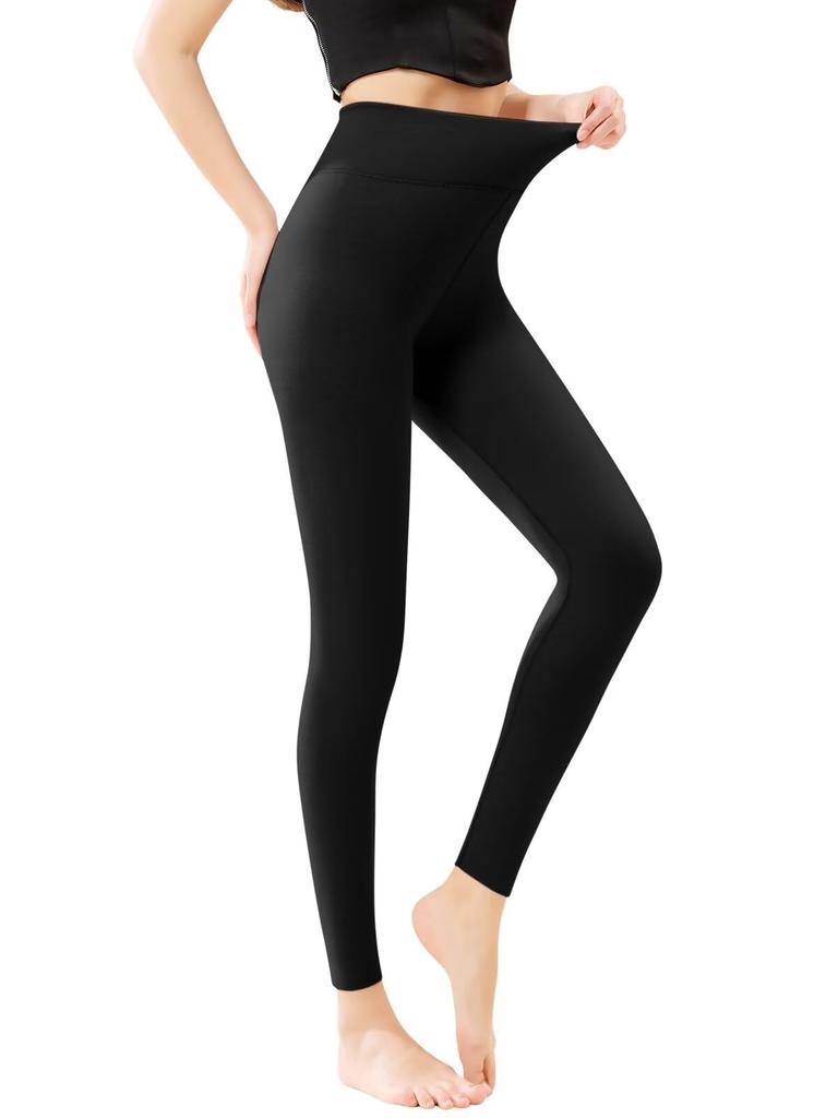 THREEGU Warm Thermal Extra Warm for Winter Size Women's Leggings, Fleece-Lined, High-Waisted, Tights, Leggings, Underpants, Thick, (Japanese S)