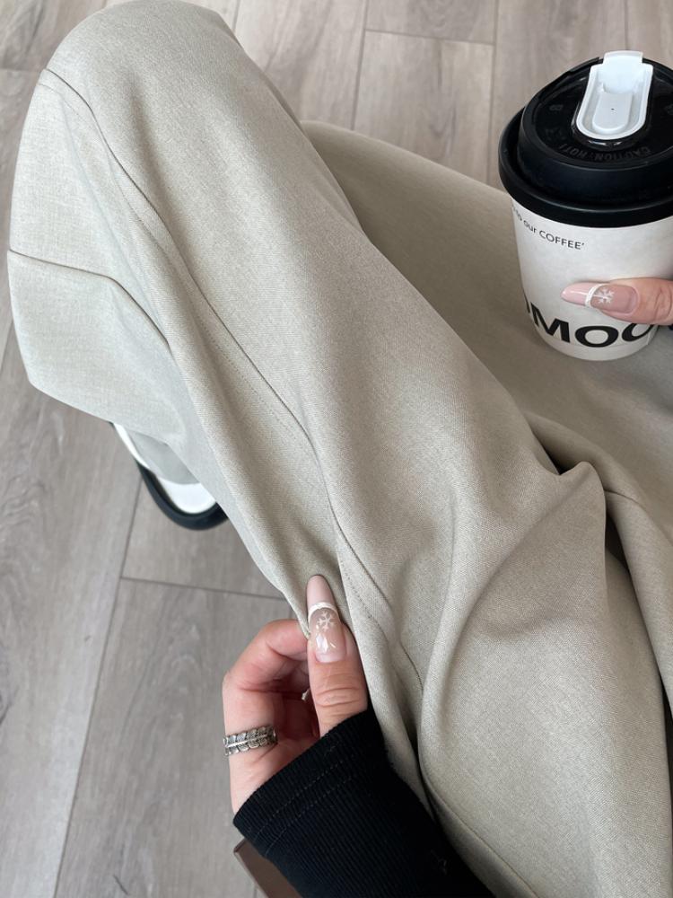 2025 Spring Summer Elegant Suit Wide-leg Pants Women's New Straight Mop Casual Trousers Narrow High Waist Drap Suit Pants