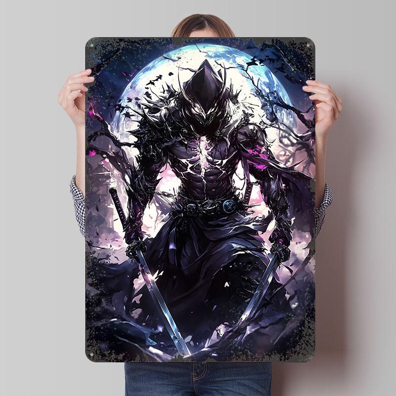 

Dark Samurai Warrior Tinplate Poster Customized Wall Art Vintage Retro Metal Signs for Decoration Bedroom Decorations Wand Deko 20x30cm（7.8x11.8inch）