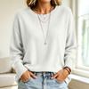 Women's Casual Knit Sweater with Round Neck Color for Everyday Wear