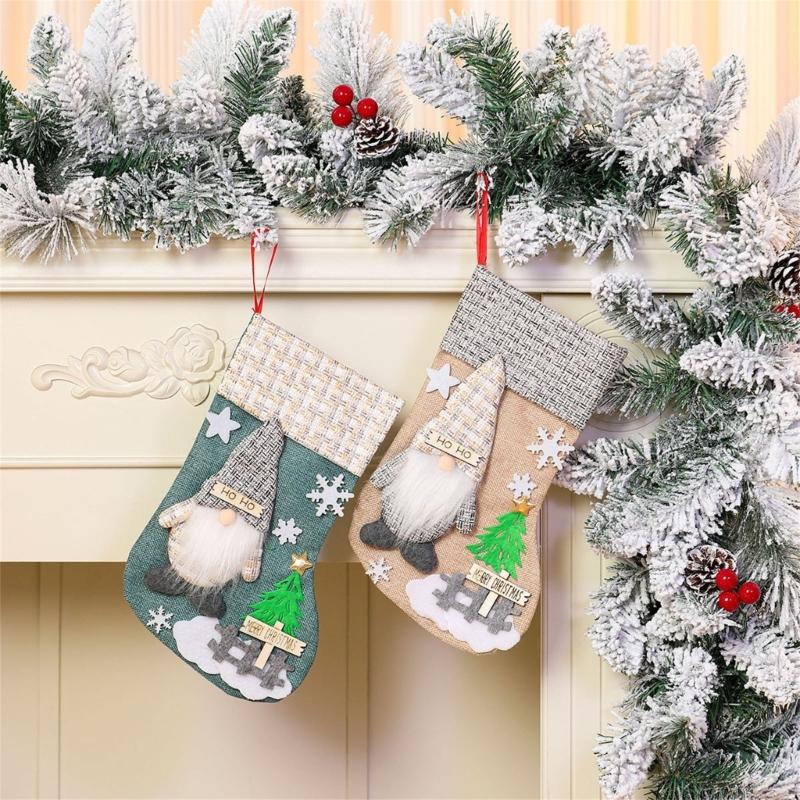 Christmas Stockings Christmas Tree Ornament Lovely Christmas Hanging Socks For Holiday Party Home School Decoration