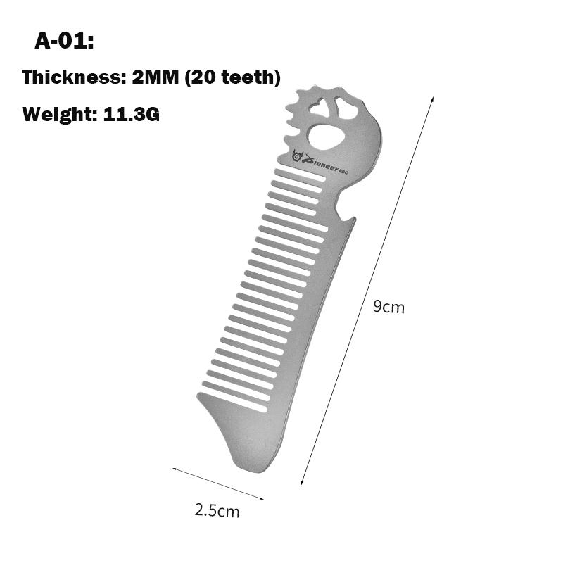 

Чистый титановый гребень многофункциональный штопор лом подвеска МИНИ портативный супер легкий уличный EDC инструмент самообороны малый доступ