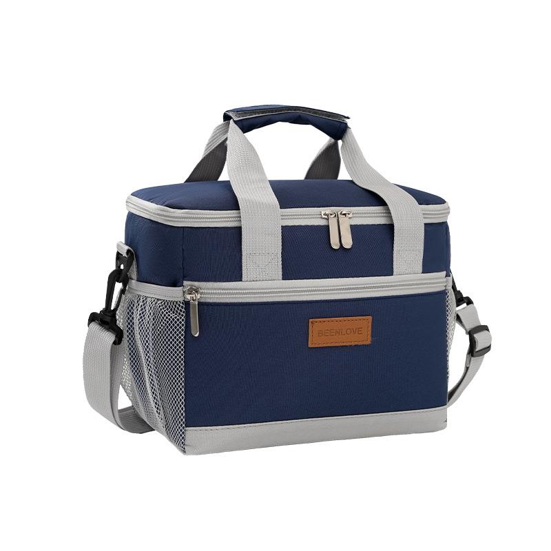 Borsa Termica Pranzo Doppio Scomparto Grande Capacità Portatile A Mano A Spalla Borsa Frigo per Lavoro Scuola Picnic