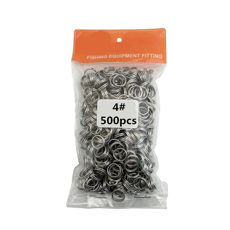 

400/500pcs Fishing Split Rings 4-10mm Crank Hard Bait Snap Strengthen Double Loop Split Open Carp Fishing Lure Pesca Accessories