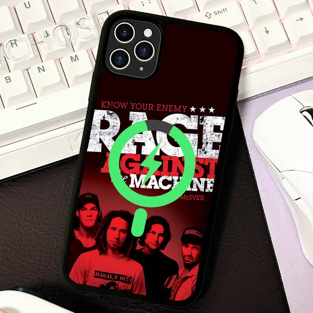 R-Rage A-Against T-The M-Machine Band Magnetic Phone Case For IPhone 16 15 14 13 12 11 17 Pro Max Plus Wireless Charge Cover