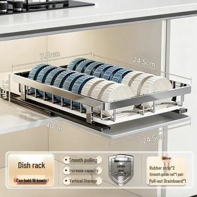 Handun Foldable Drawer Kitchen Dish Storage Rack