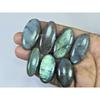 Natural Labradorite Green Multi Fire Oval Cabochon Loose Gemstone 07Pcs Lot LL-1103