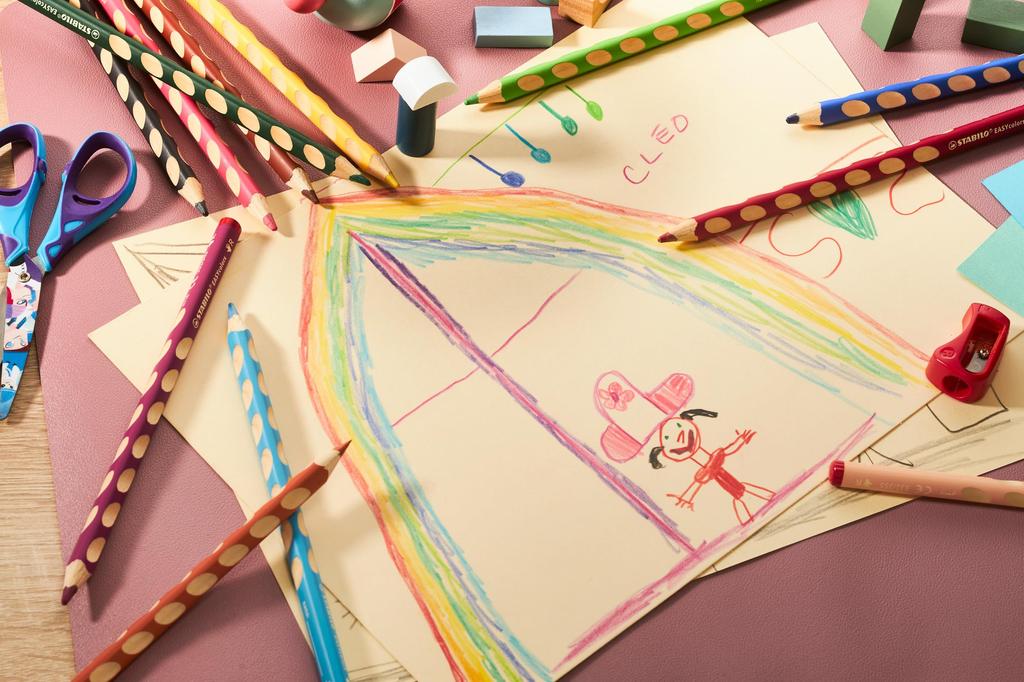 Stabilo Easy Color Watercolor Pencils, Left-Handed, 12 Colors, 331-12