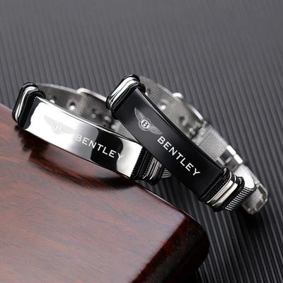 Adjustable Stainless Steel Bracelets Car Emblem Bracelet Women Men Gift For Bentley Flying Spur Continental GT Bentayga Mulsanne