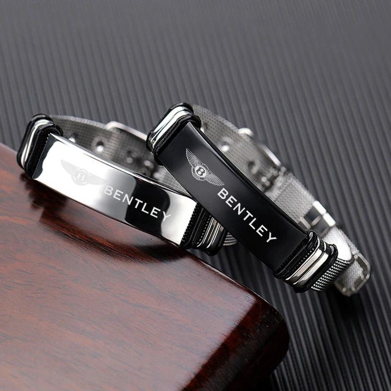 Adjustable Stainless Steel Bracelets Car Emblem Bracelet Women Men Gift For Bentley Flying Spur Continental GT Bentayga Mulsanne