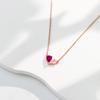 Heart Necklace for Pink of Birthstone 18K Gold Silver Gift [immobird] Women, Gold, "Proof Love", Pendant, Necklace, Ruby, 925, Hypoallergenic,