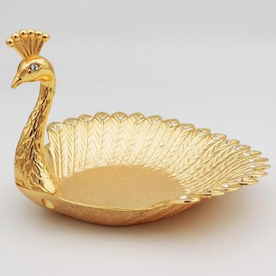 Prato Pavão Criativo de Metal Prato para Frutas Secas Nozes Doces Armazenamento de Lanches Prato de Lanche Decoração Sala de Estar Doméstica Pratos de Frutas Secas