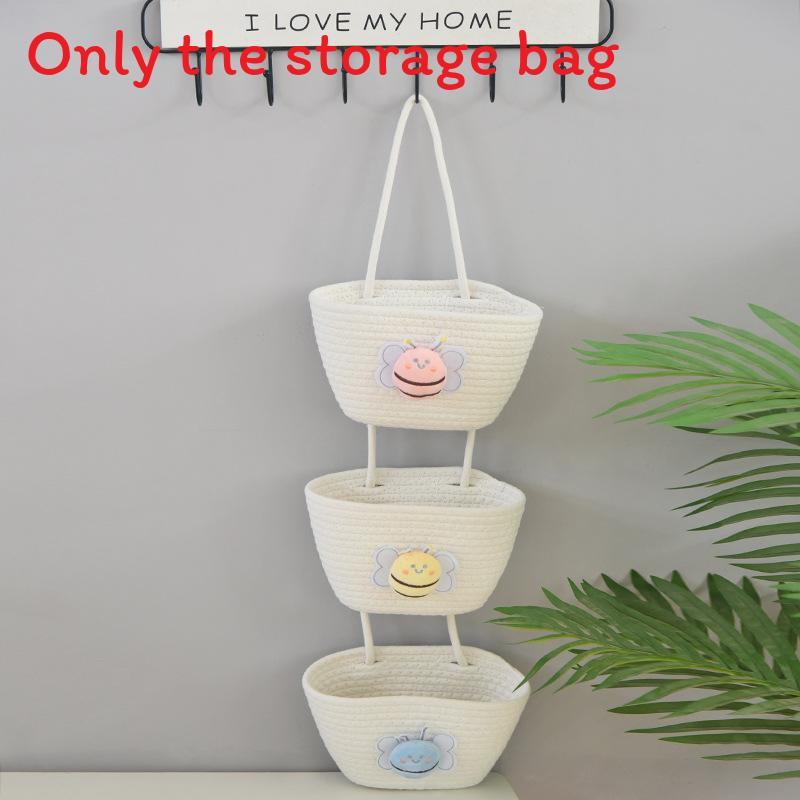 Multipurpose Foldable Cotton Hanging Basket For Bedroom Organizing
