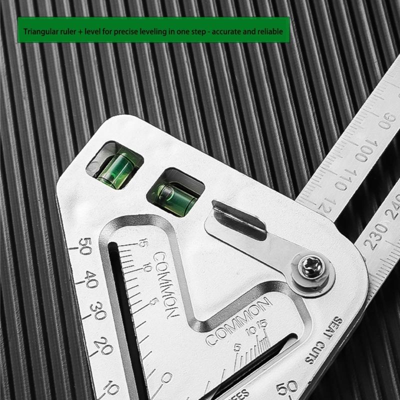Stainless Carpenter Square Angles Ruler With Angles Measurement Level Detection And Line Marking For Construction