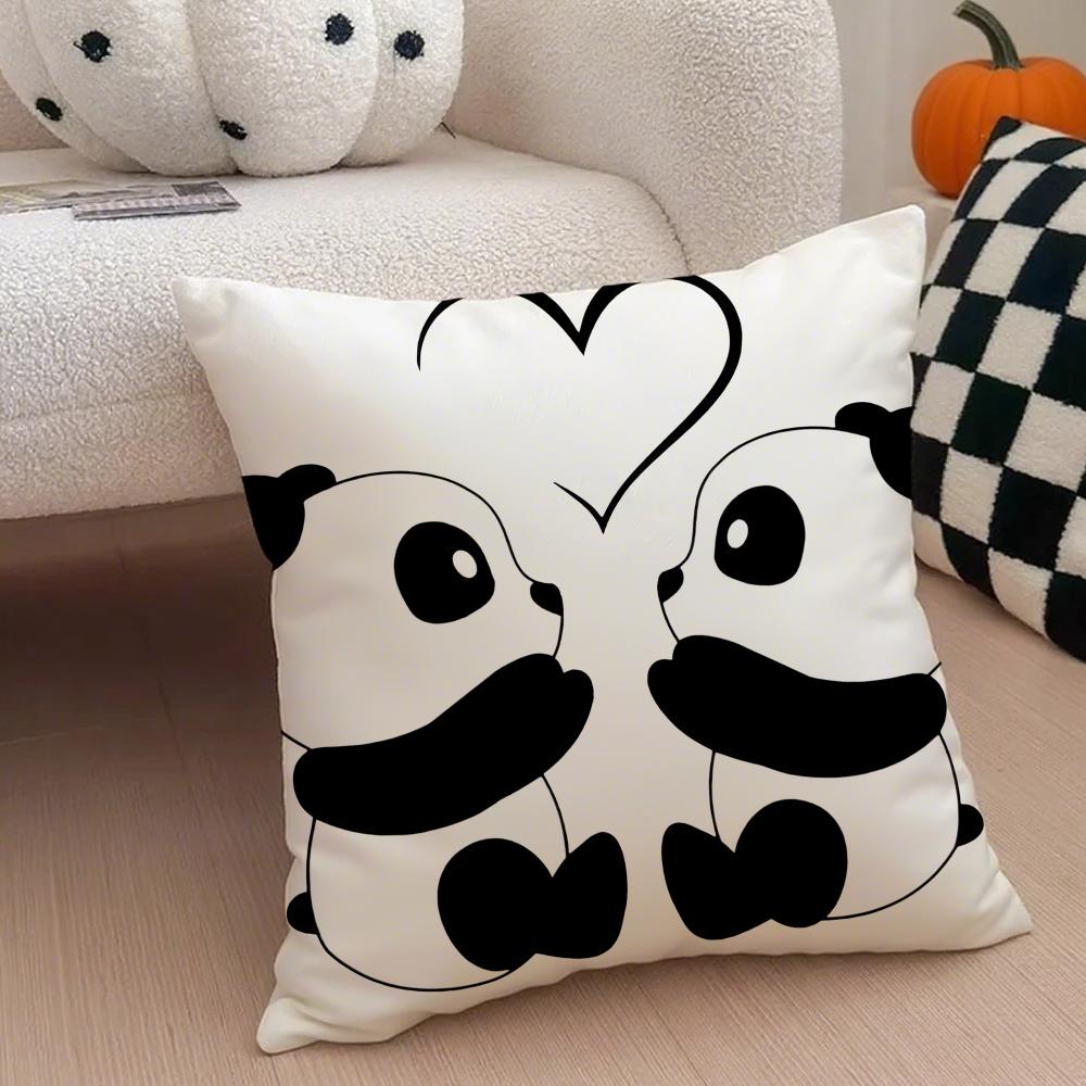 Lovely Cute Chinese Animal Art Panda Cushion Cover Throw Pillow Cover Hidden Button Durable Polyester Chair Cushion