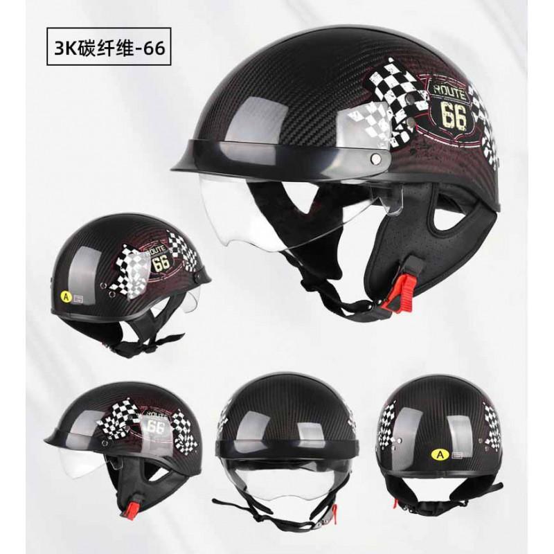 Carbon Fiber Half Helmet Motorcycle Scooter Electric Bike 3C Certified Lightweight UnisexUse Adult M L XL XXL