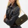 COACH Cow Leather Shoulder Bag Medium Women's Olive Green CCD07-B4OL
