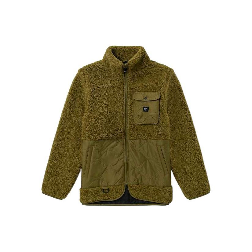 Vans Velvet Jackets Men s Green Umber Stand Collar Moderate VN0A4RQFZBN L