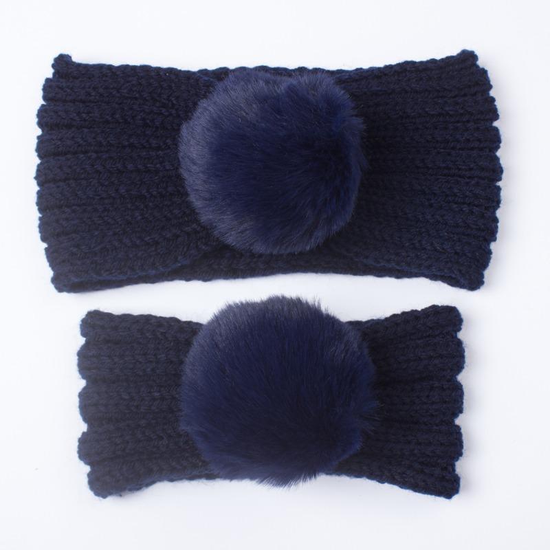 New parent-child autumn and winter warm headscarf set, mother and baby knitted wool headband, girls' headband