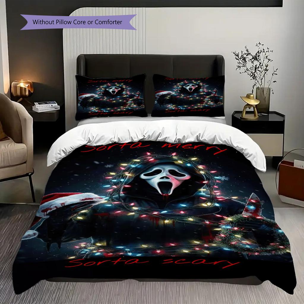 Funny Ghostface Halloween Threepiece Set Without Core 1 Duvet Cover 2 Pillowcase Without Core Christmas Birthday Gift