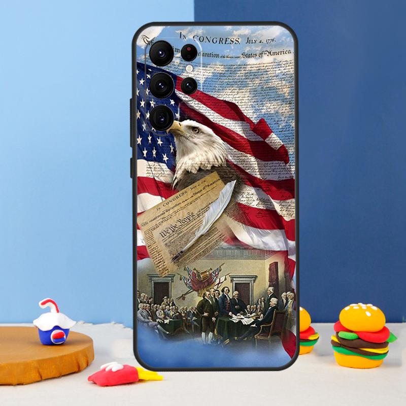 

Flag American USA Flag Phone Case For Samsung Galaxy S24 Ultra S9 S10 S20 FE S22 S21 S23 Plus S25 Ultra Cover Coque Galaxy S24 Plus