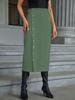 Denim High Women Fashion Waist Skirt Slit Long Jean Skirt