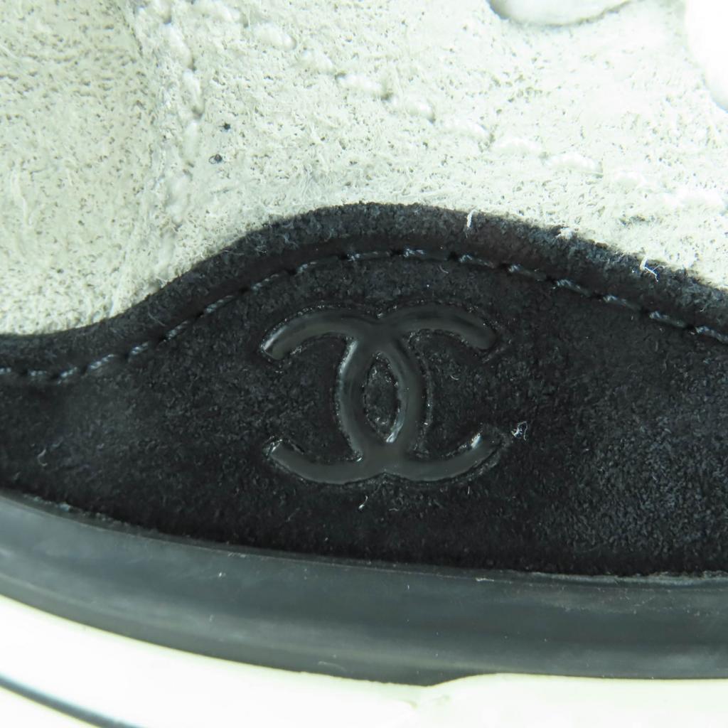 Very Good CHANEL Low cut sneakers COCO Mark Lace-up Suede Leather 36 G45208 Used