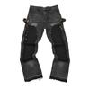 Trendy Wijde Jeans, Gewassen, Slijtageplekken, Patchwork, Unisex Stijl