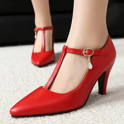 Damen High Heels Pumps Mary Jane Schuhe T-Riemen Mode Spitze Weiß Rot Mit Absatz Party Hochzeit Büro Schuhe Weiblich 2025 Frühling