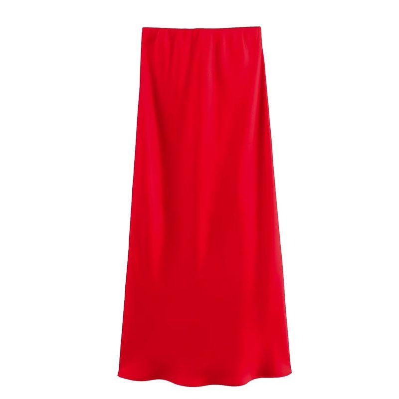 Fashion Kaslead Women's Silk Satin Skirt
