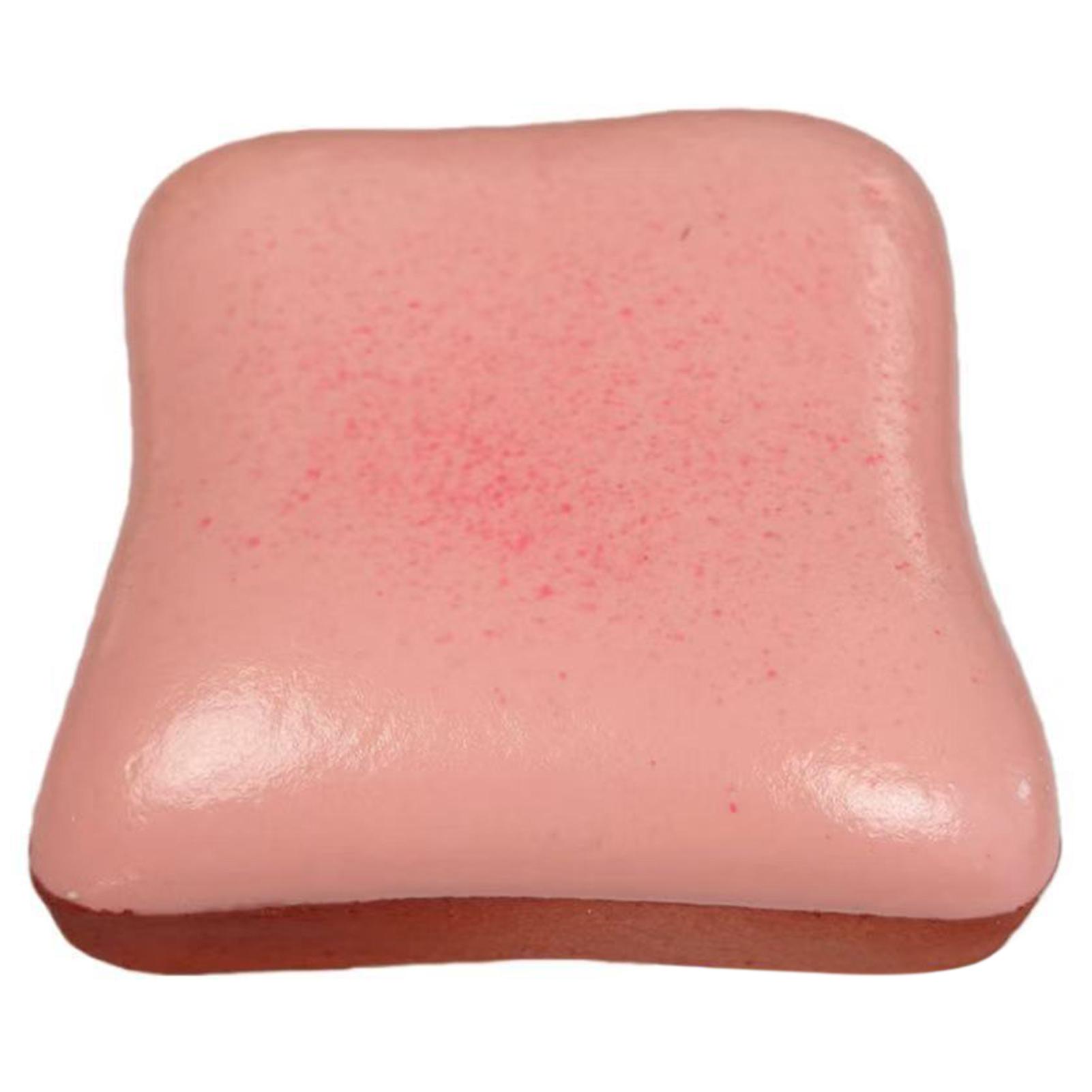 Stress Squeeze Cubes Soft Moist Texture Bread Fidgets Toy Realistics Food Squeeze Toy For Anxiety Relief земляничный