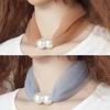 Lace Pearls Ring Scarf Ladies Korean Style Simple Mother's Day Gifts Pure Color Temperament 80*70CM Soft Spring Summer New Scarf 2025