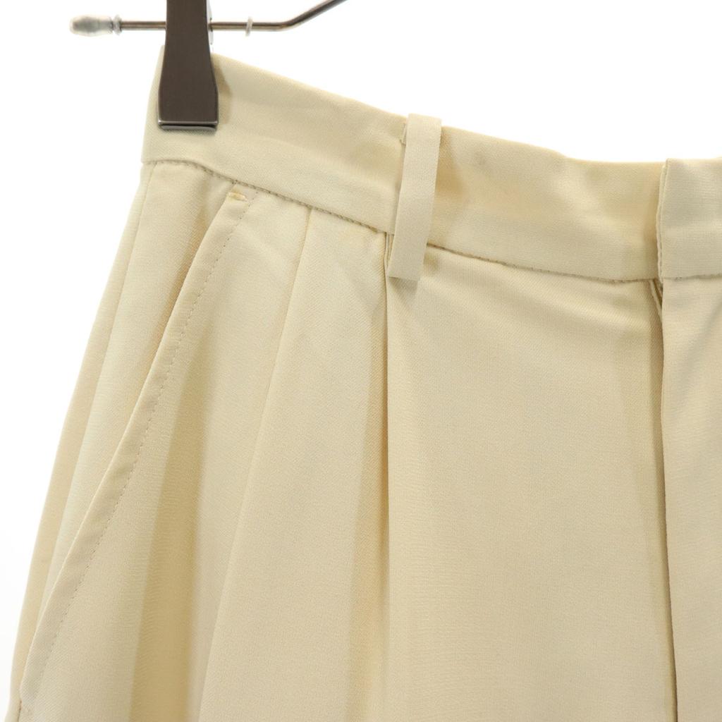 CLANE 2 tack Wide pants Cream yellow Women Used