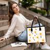 Daisy Print Tote Bag Casual Large Capacity Handbag for Daily Use