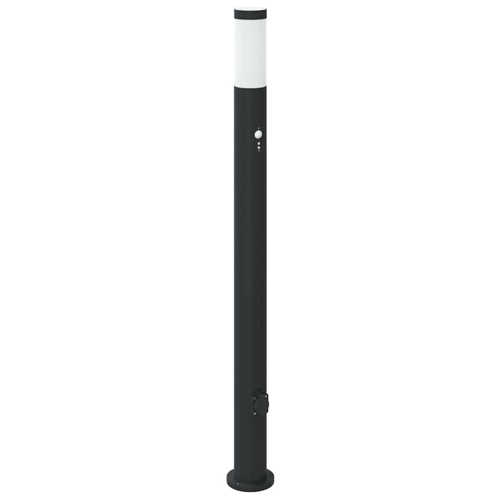 Bollard Lights with Sensor & Socket Set of 3 110 cm Stainless Steel IP44