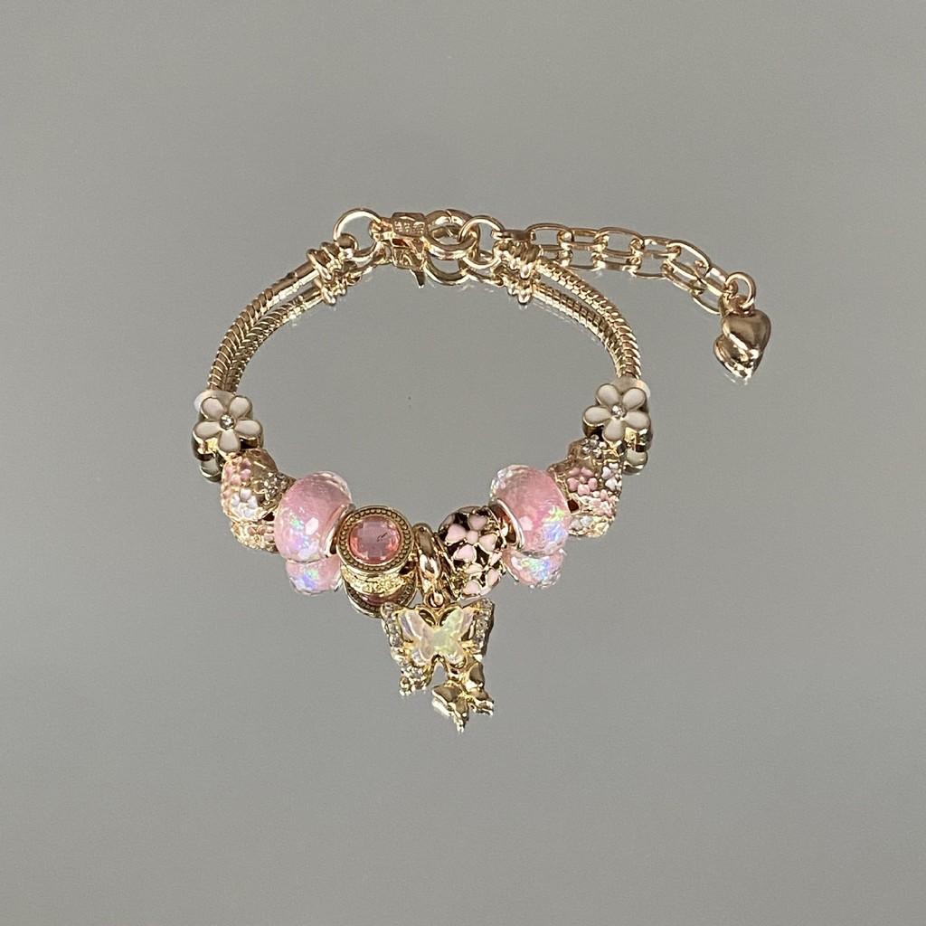 Vintage Butterfly Water Drip Bracelet With Beaded Design For Unisex Fashion Accessory