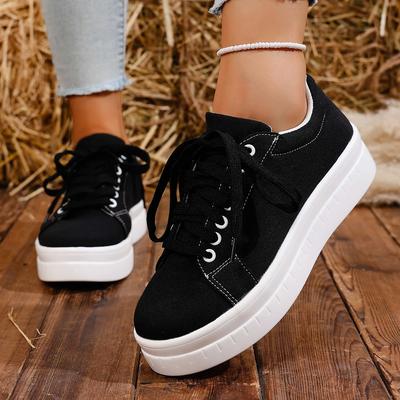 Sneakers Casual Scarpe Basse Scarpe Vulcanizzate Zeppa Donna Scarpa Sportiva Nera Designer Comode Prezzo Basso Taglie Forti in Offerta