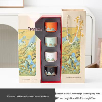 Kemai Hand-Painted Ceramic Teacup Gift Set