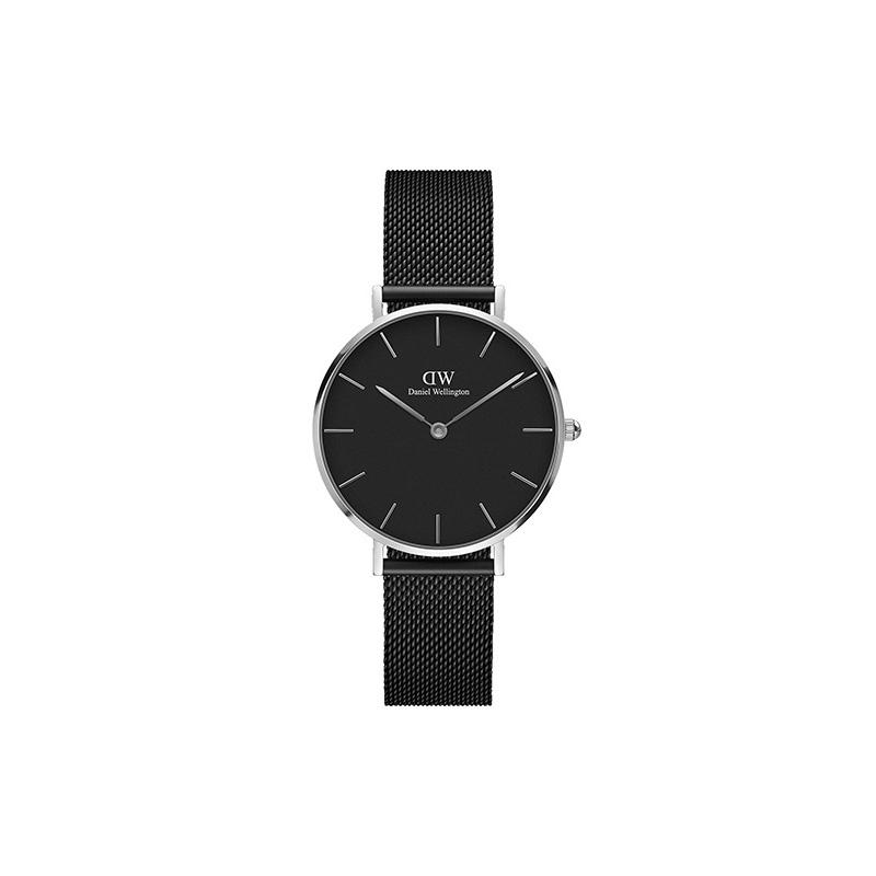 DANIEL WELLINGTON Watch Quartz Movement Stainless Steel Strap 32mm Black Dial Unisex Model 30 Meters Waterproof DW00600202