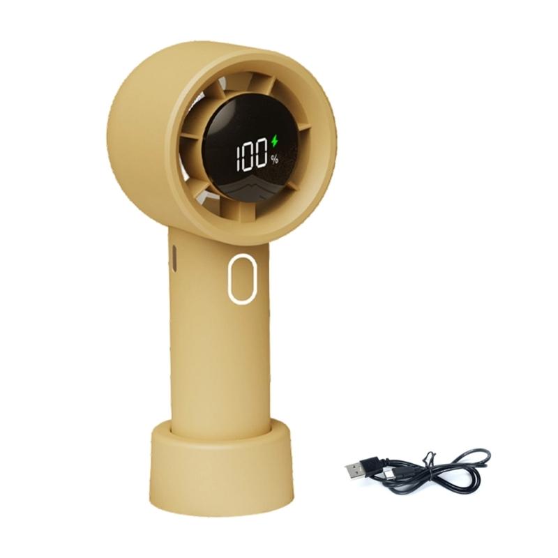 

USB Rechargeable Fan 12H Runtime Foldable Light Weight Variable Speed Ideal For Beach Hiking Daily Commute жёлтый