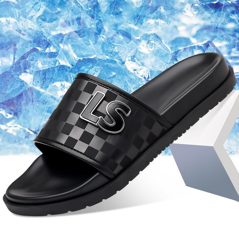 Fashion Summer Fashion Casual Flip Flops for Men New Designer Black Cow Leather Slippers Male High Quality Korean Outwear Slides Men
