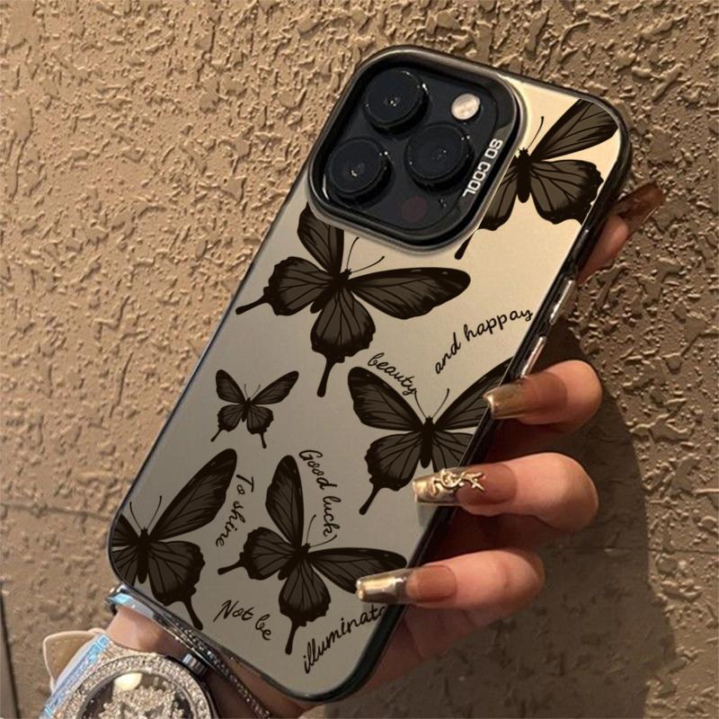 Case For  Redmi Note 13 12 11 10 Pro Plus 12S 11S Redmi 12 13C 4G K70U Protect Cover Silvery IMD Fashion Butterfly Fundas
