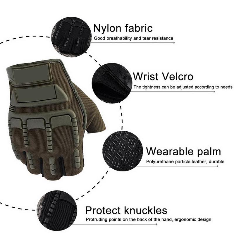 Fingerlose Militärhandschuhe für Herren, für die Arbeit im Freien, Jagd, taktische Handschuhe, rutschfeste MTB-Fahrradhandschuhe, Motorrad-Fahrhandschuhe
