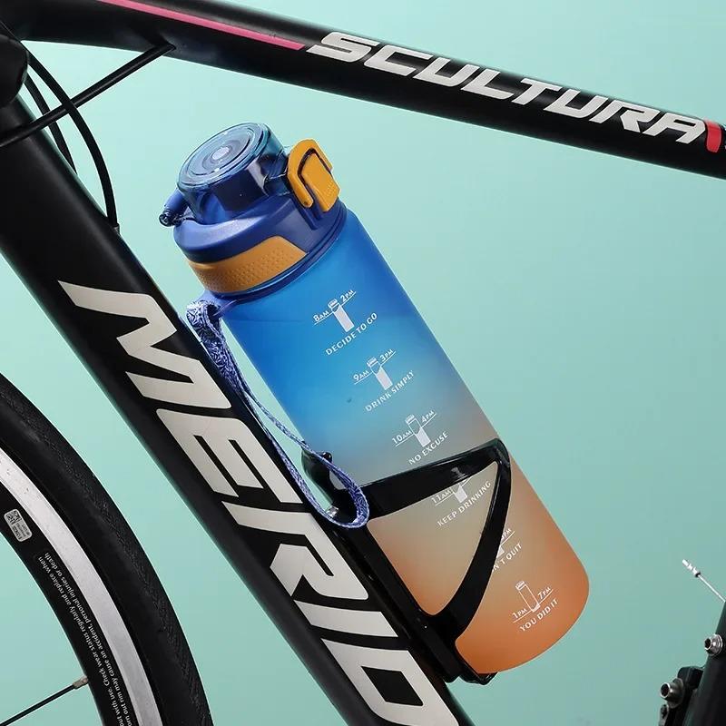 1Liter Large Capacity Sports Water Bottle Gradient Color Drinking Bottles With Scale Outdoor Camping Cycling Hiking Gym Jugs