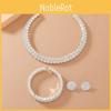 Double Layer Bridal Jewelry Set With Water Diamonds Pendant And Bracelet For Women