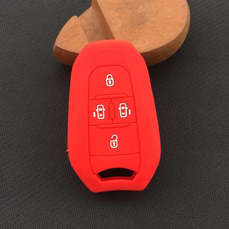 

4button silicone car key cover case for Peugeot Traveller Expert for Citroen Jumpy Dispatch SpaceTourer MPV key красный