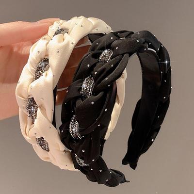 Zwarte Strass Doodskop Twist Sterren Haarband - High-End Veelzijdige Dames Haarklem