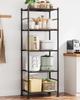 Sakugi Iron 5 Large Suitable for Living 46cm X X 145cm Black Rack, Tiers, Rustproof, Sturdy, Capacity, Space-Saving Design, Kitchen, Room, Closet, (W)