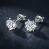 D Color 0.3-1.0 Carat 6.5mm Snowflake Cut  Moissanite Stud Earrings for Women 925 Sterling Silver Wedding Jewelry