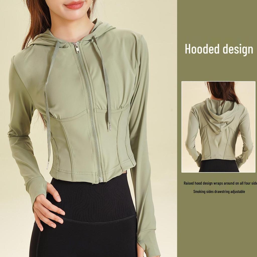 Lulu 2025 Slim Fit Fishbone Zipper Hoodie – Autumn/Winter Sports Yoga Jacket